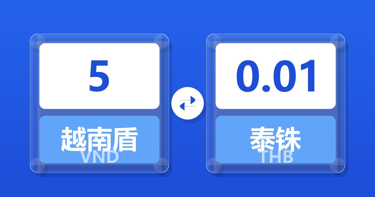 5越南盾兑泰铢