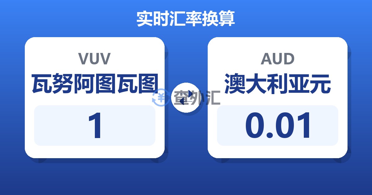1瓦努阿图瓦图兑澳大利亚元