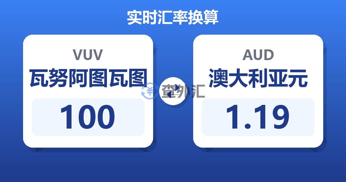 100瓦努阿图瓦图兑澳大利亚元
