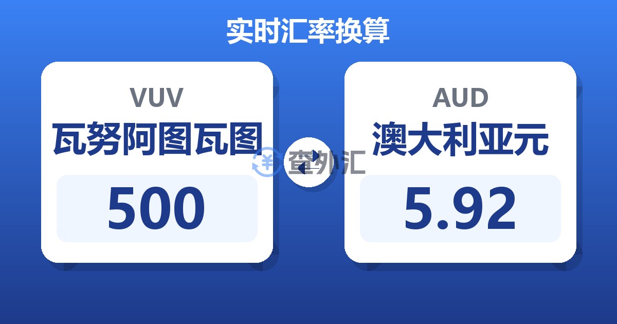 500瓦努阿图瓦图兑澳大利亚元