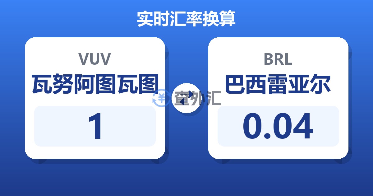 1瓦努阿图瓦图兑巴西雷亚尔