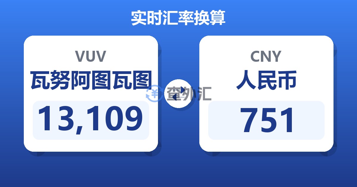 13,109瓦努阿图瓦图兑人民币