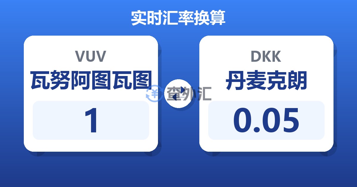 1瓦努阿图瓦图兑丹麦克朗