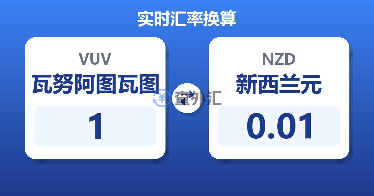 1瓦努阿图瓦图兑新西兰元