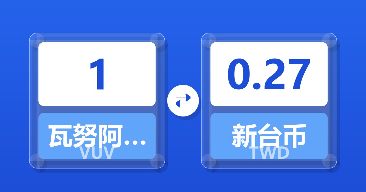 瓦努阿图瓦图对新台币汇率换算器