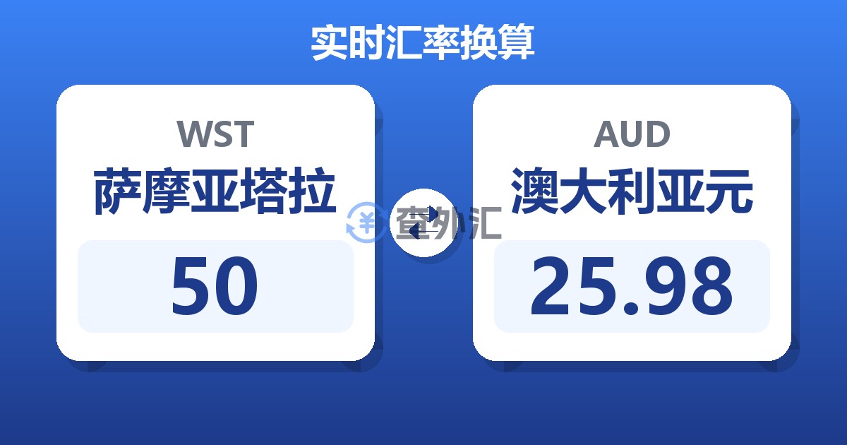 50萨摩亚塔拉兑澳大利亚元