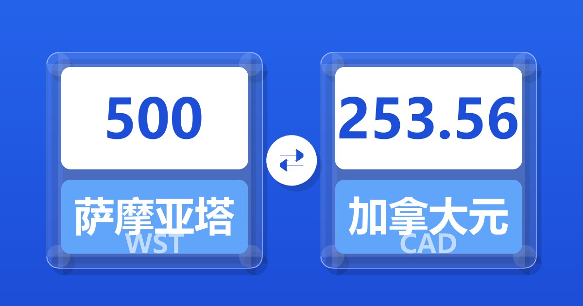 500萨摩亚塔拉兑加拿大元
