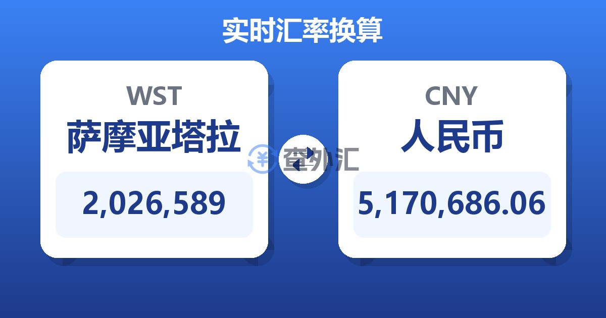2,026,589萨摩亚塔拉兑人民币