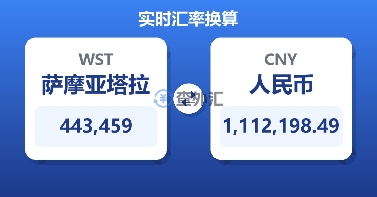 443,459萨摩亚塔拉兑人民币