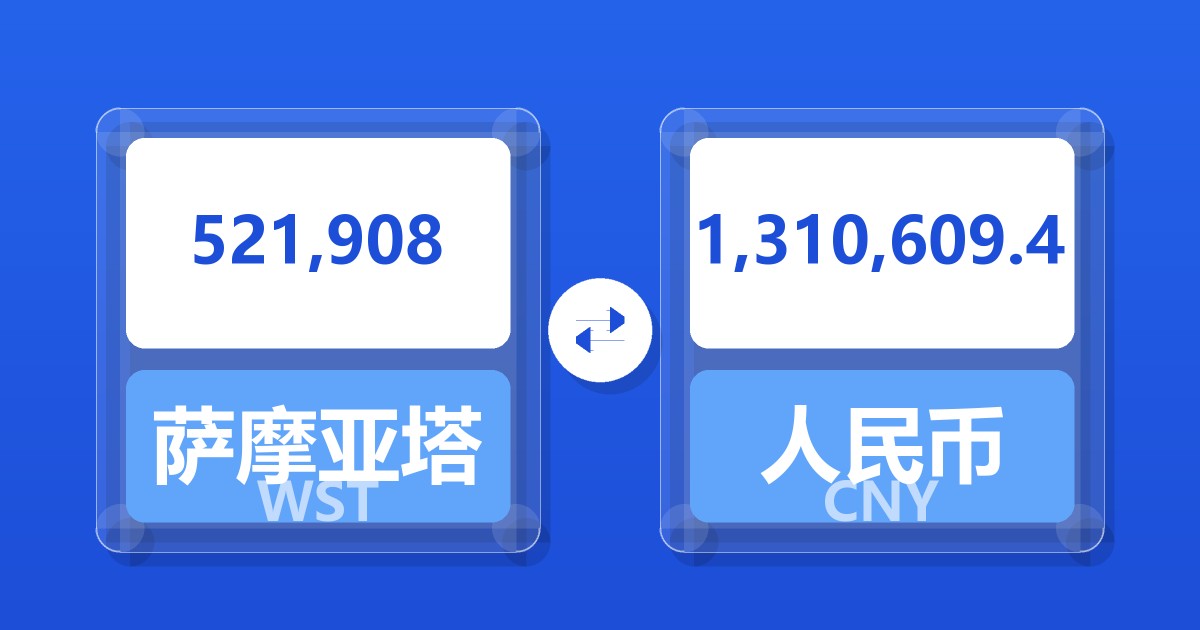 521,908萨摩亚塔拉兑人民币