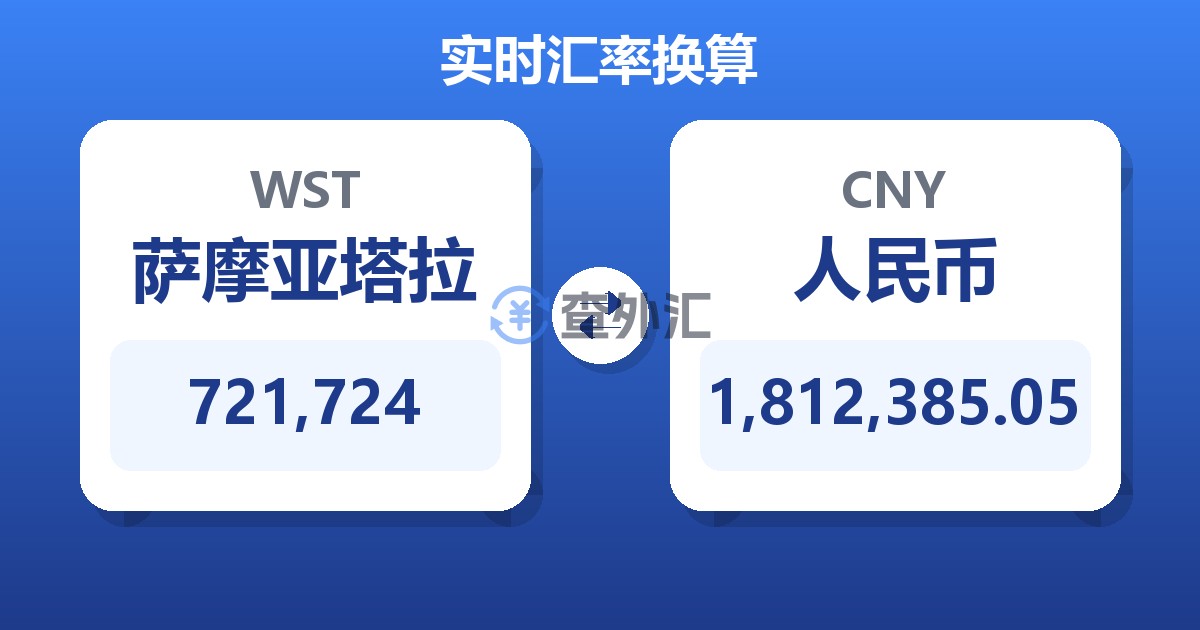 721,724萨摩亚塔拉兑人民币