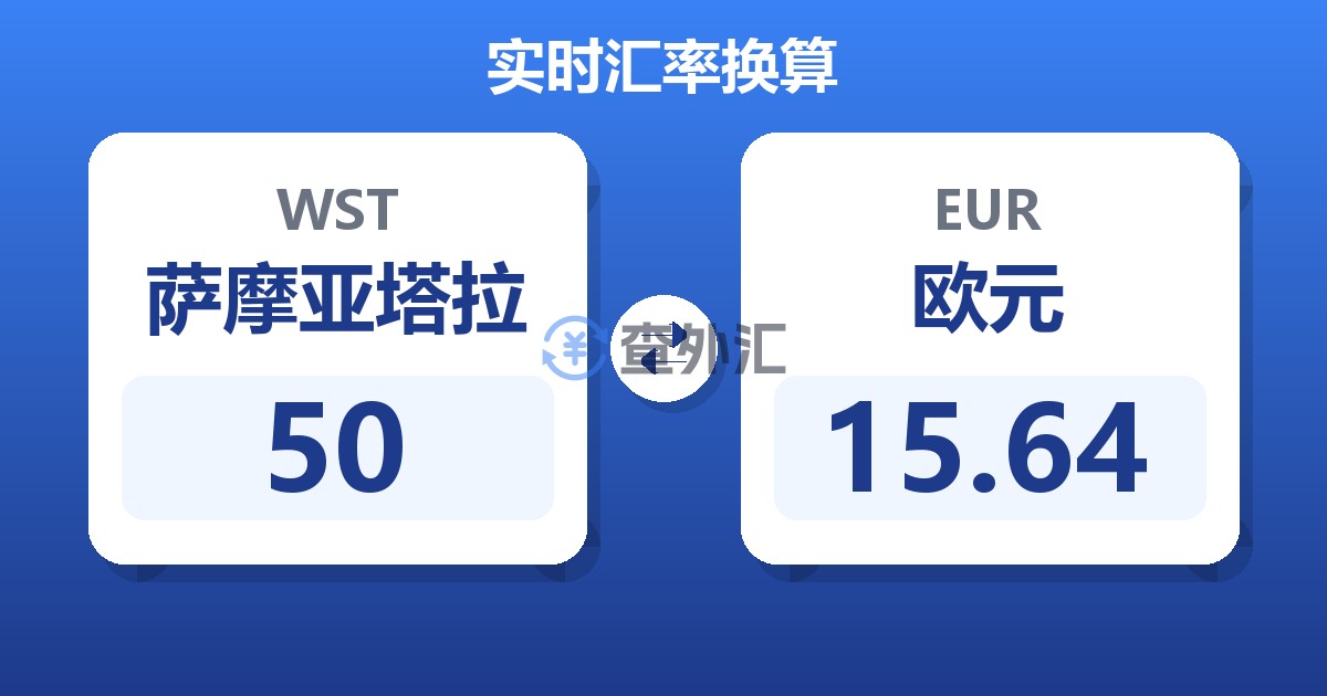 50萨摩亚塔拉兑欧元