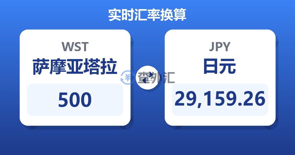 500萨摩亚塔拉兑日元