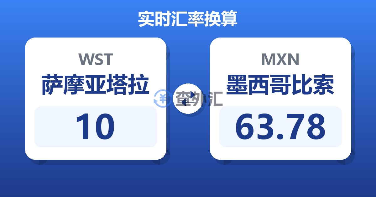 10萨摩亚塔拉兑墨西哥比索