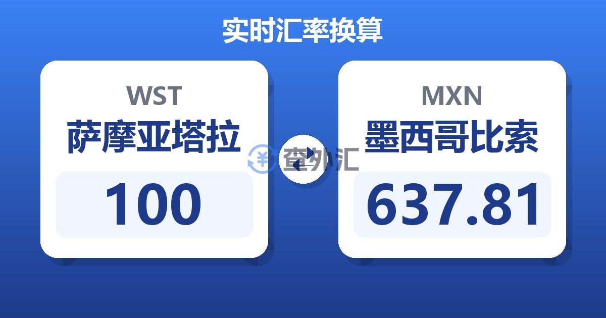 100萨摩亚塔拉兑墨西哥比索