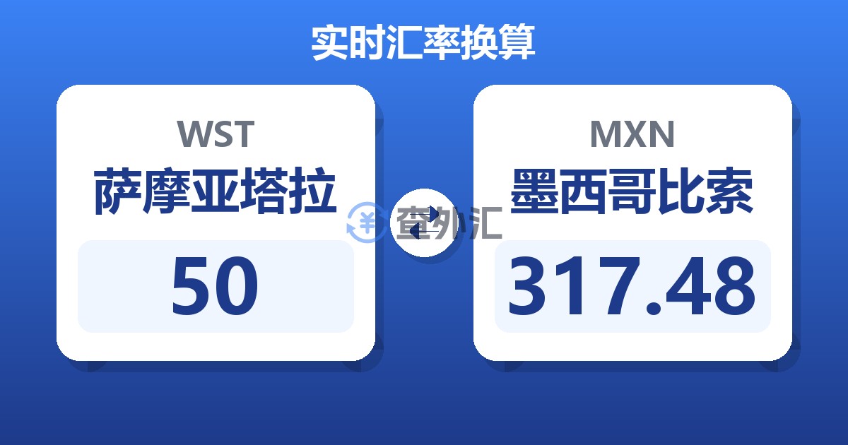 50萨摩亚塔拉兑墨西哥比索