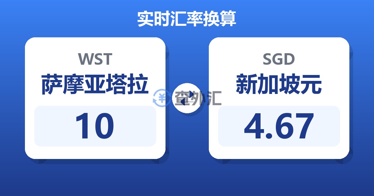 10萨摩亚塔拉兑新加坡元