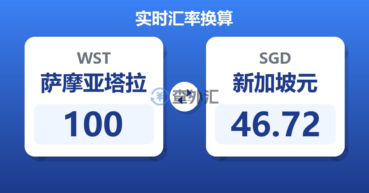 100萨摩亚塔拉兑新加坡元