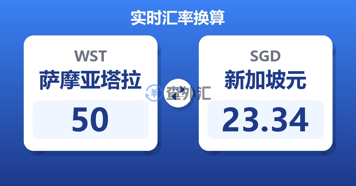 50萨摩亚塔拉兑新加坡元