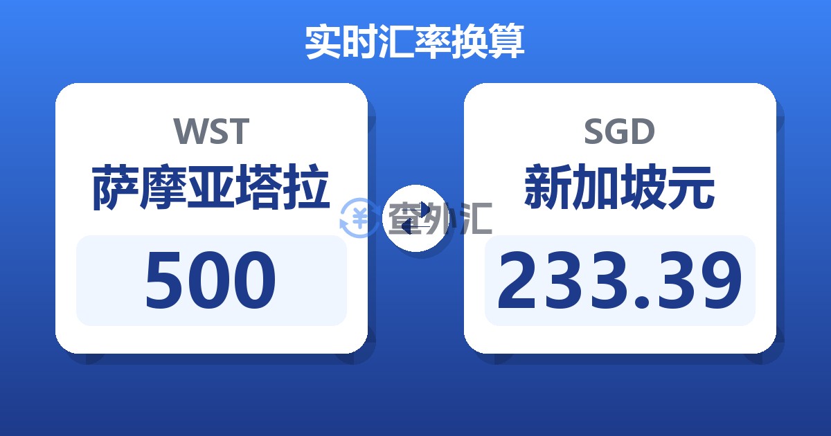 500萨摩亚塔拉兑新加坡元