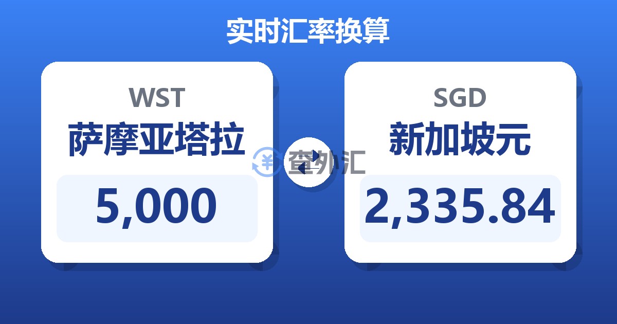 5,000萨摩亚塔拉兑新加坡元