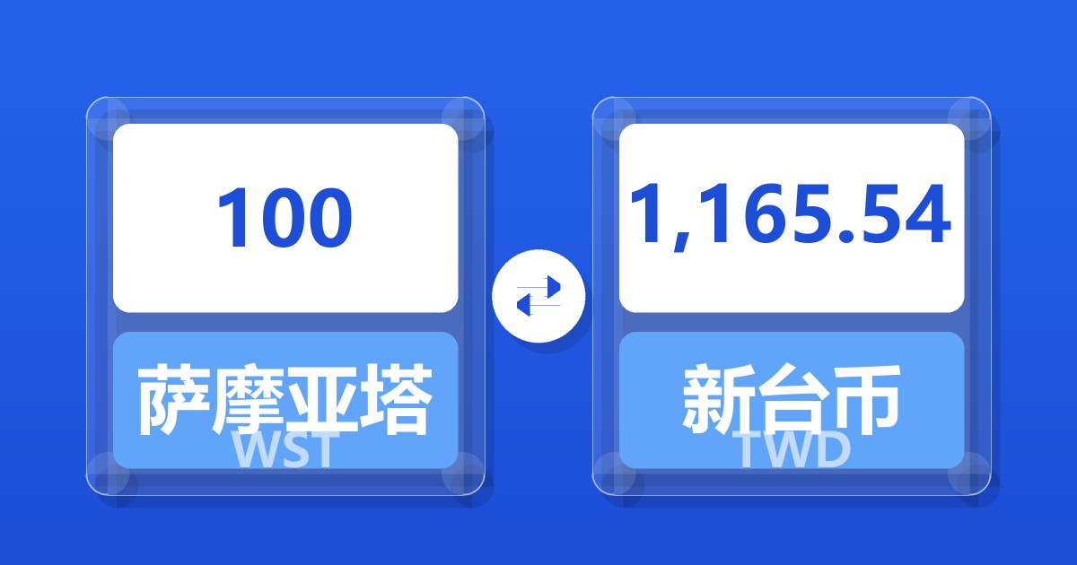 100萨摩亚塔拉兑新台币
