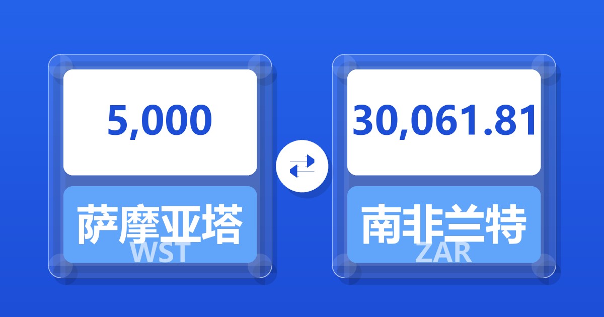 5,000萨摩亚塔拉兑南非兰特