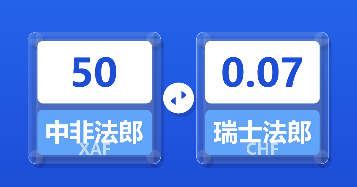 50中非法郎兑瑞士法郎
