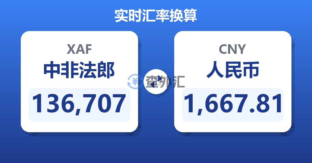 136,707中非法郎兑人民币