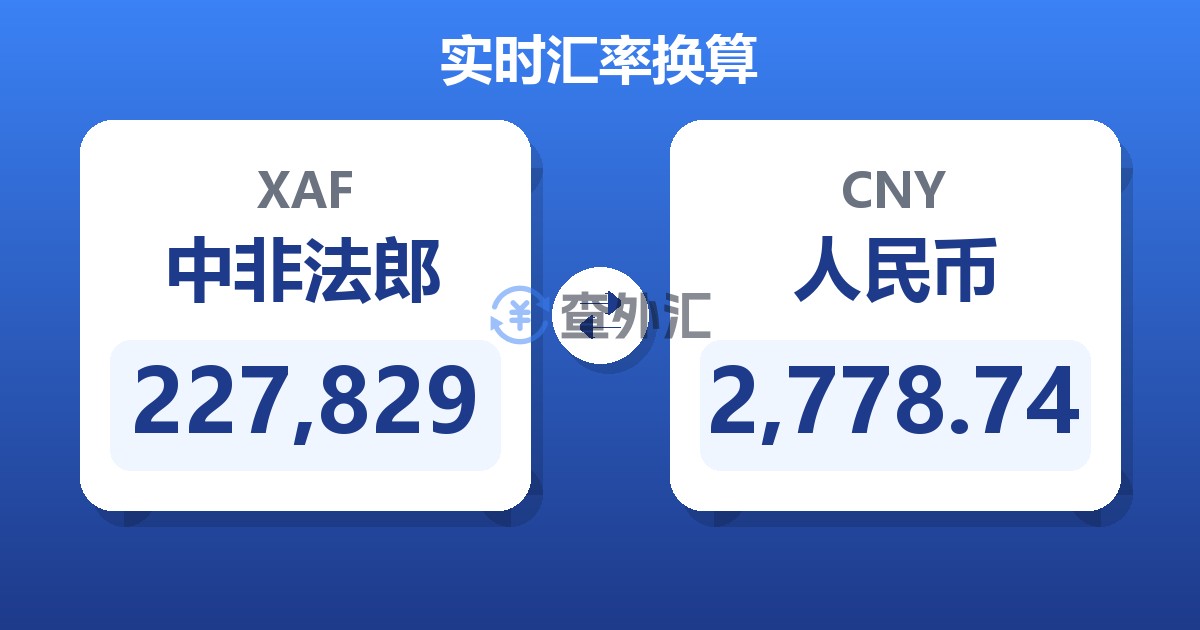 227,829中非法郎兑人民币