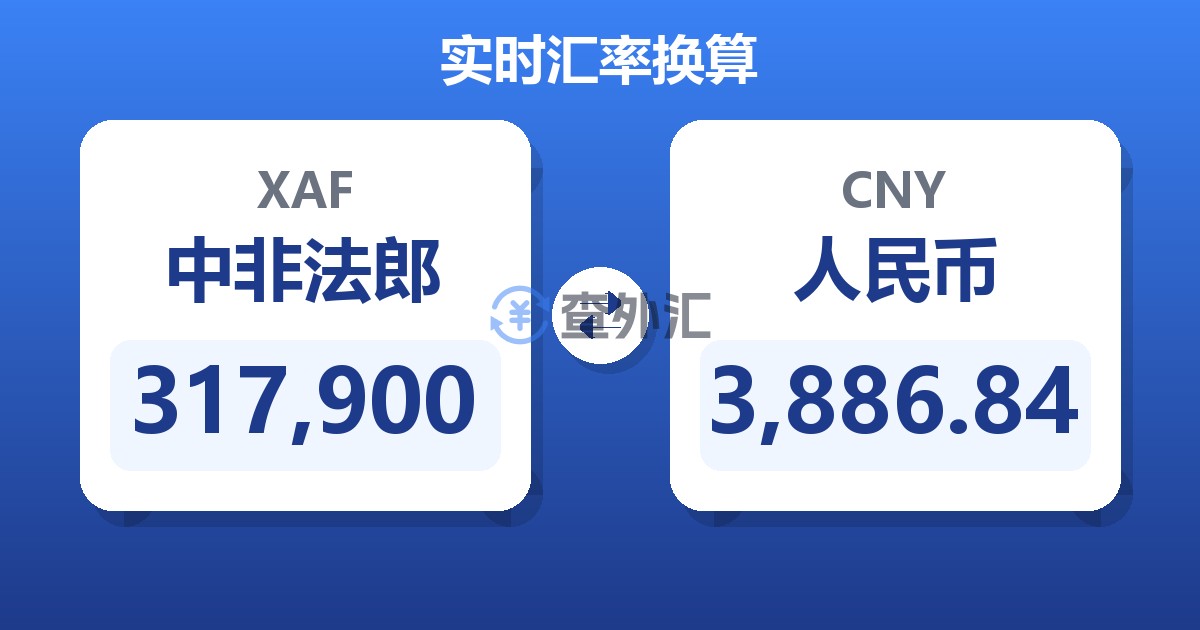 317,900中非法郎兑人民币