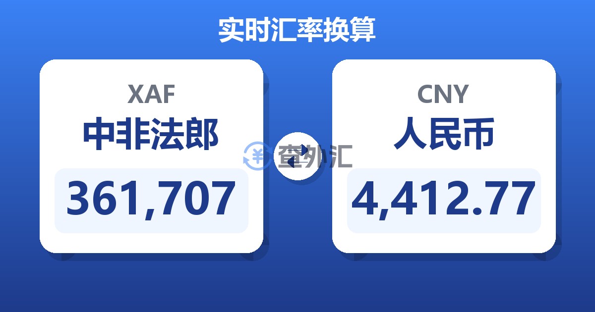 361,707中非法郎兑人民币