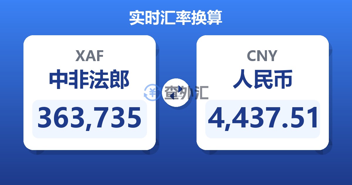 363,735中非法郎兑人民币