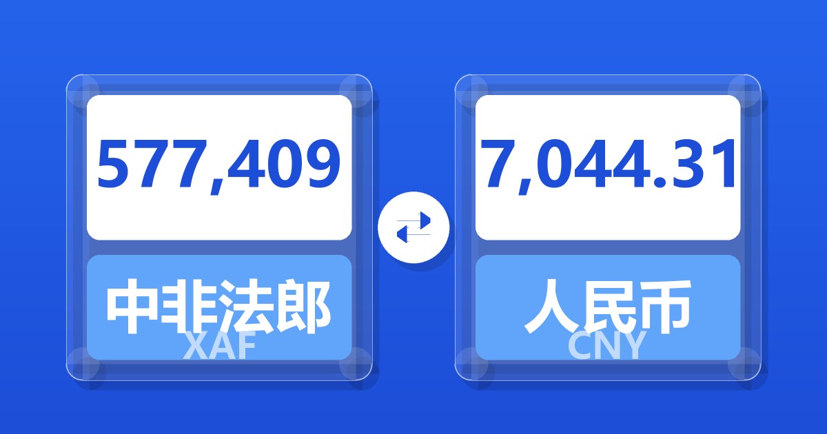 577,409中非法郎兑人民币
