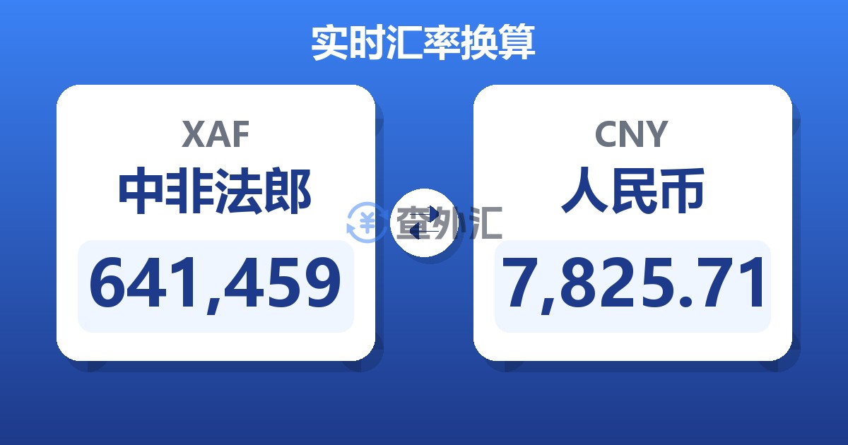 641,459中非法郎兑人民币