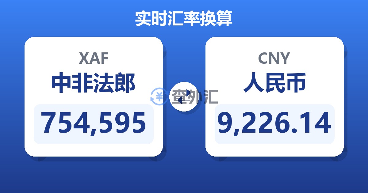 754,595中非法郎兑人民币