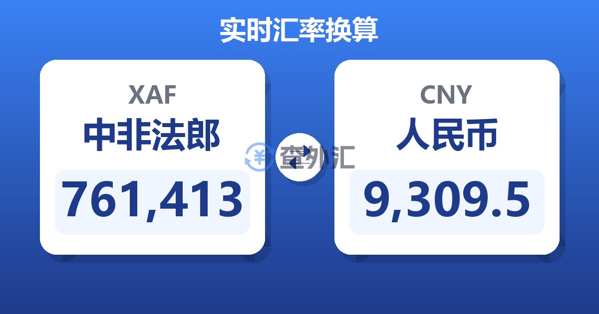 761,413中非法郎兑人民币