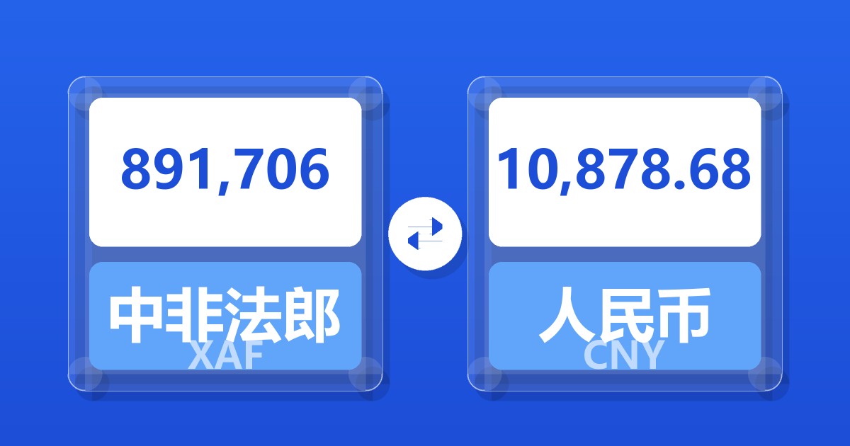 891,706中非法郎兑人民币