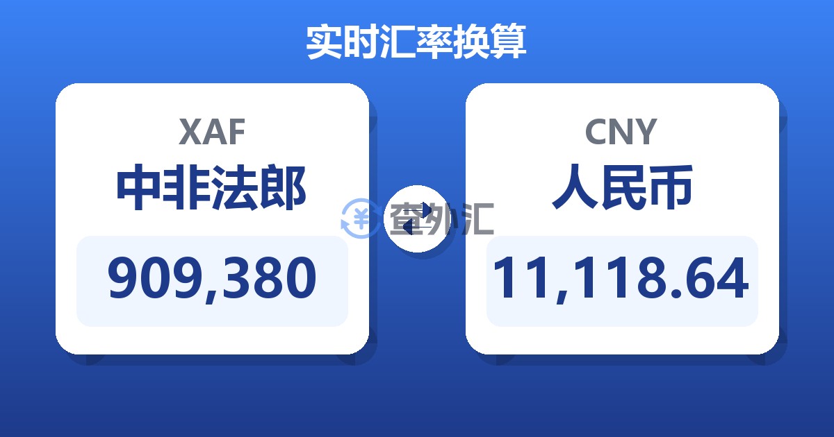 909,380中非法郎兑人民币