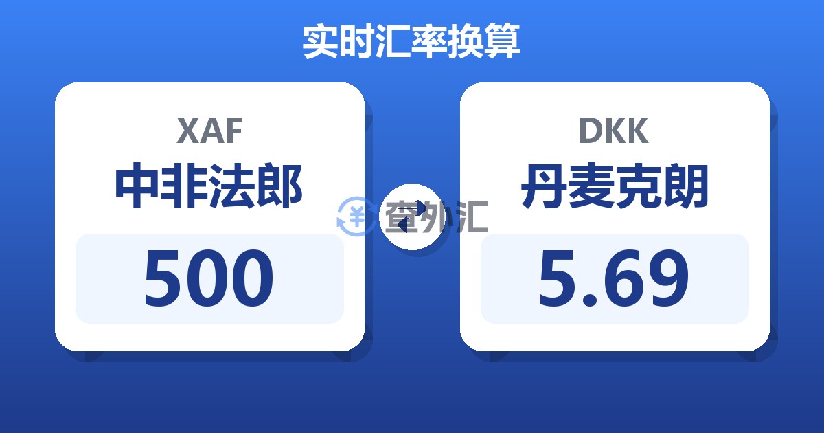 500中非法郎兑丹麦克朗