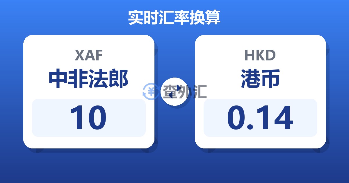 10中非法郎兑港币
