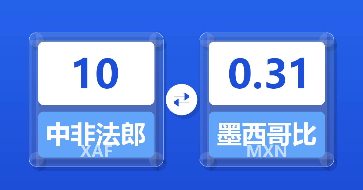 10中非法郎兑墨西哥比索