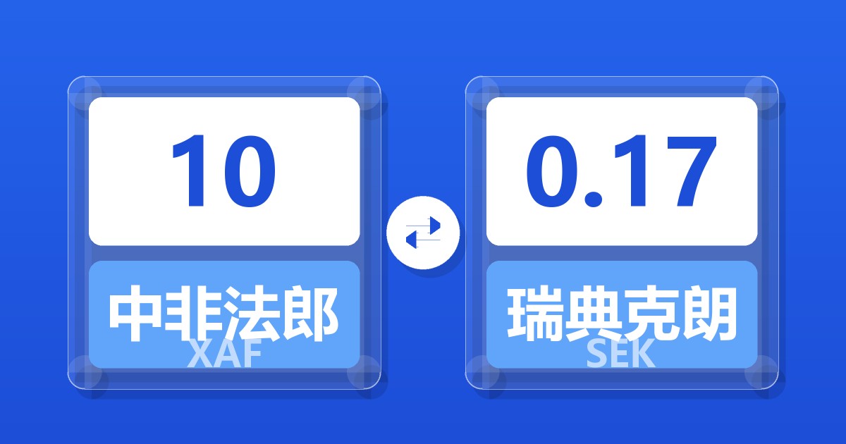 10中非法郎兑瑞典克朗