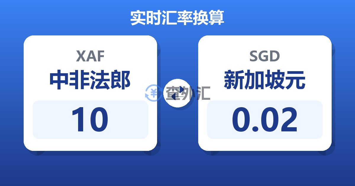 10中非法郎兑新加坡元