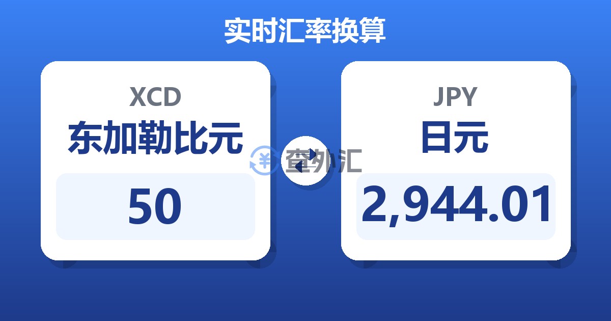 50东加勒比元兑日元