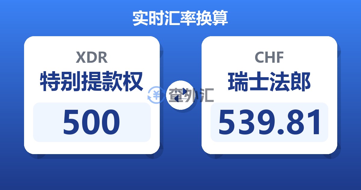 500特别提款权兑瑞士法郎