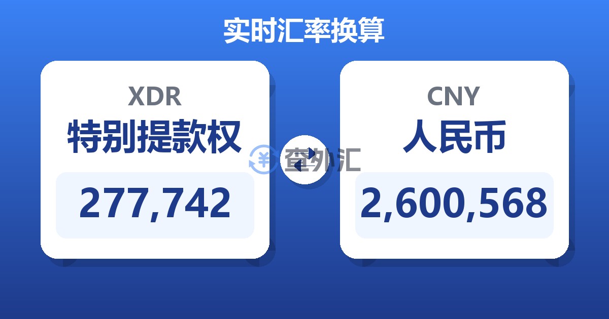 277,742特别提款权兑人民币