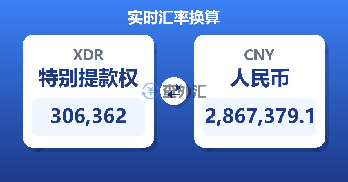 306,362特别提款权兑人民币