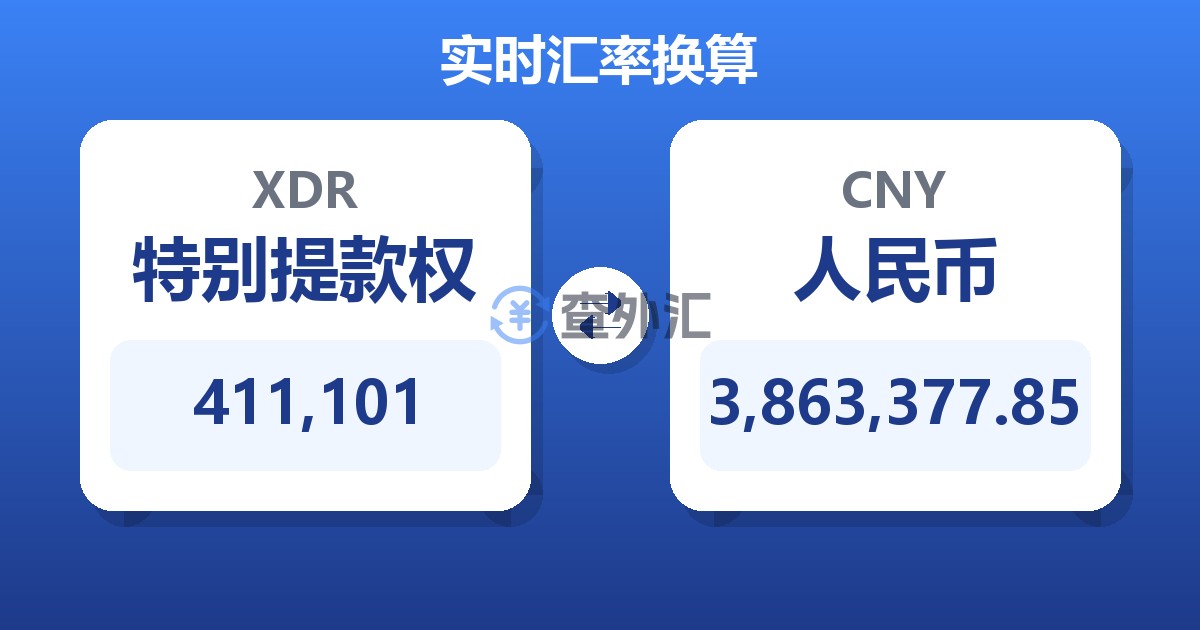 411,101特别提款权兑人民币