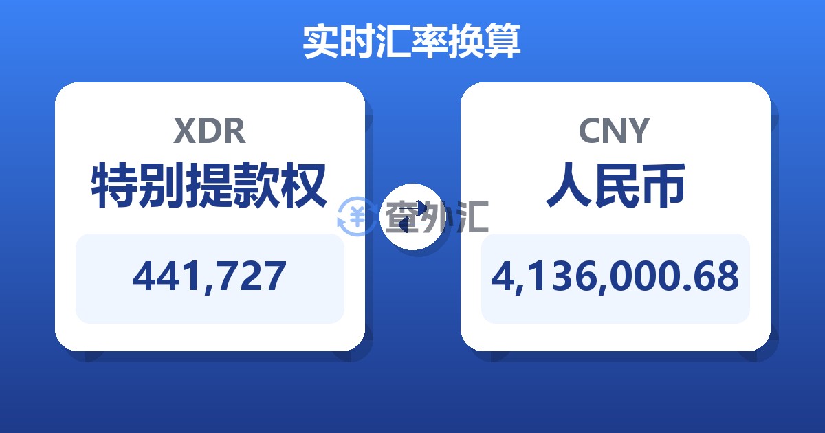 441,727特别提款权兑人民币